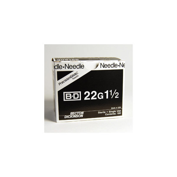 BD Precisionglide Needle 25G x 1.5 Inch, Regular Bevel, Sterile, box of 100