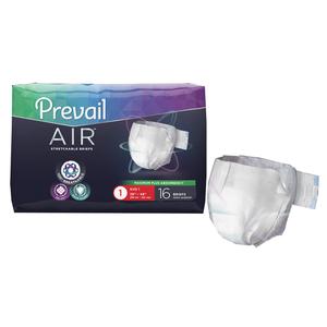 First Quality Prevail Air Stretchable Incontinence Brief, Heavy Absorbency, 45" to 62" Size 2, Blue (Package of 18)