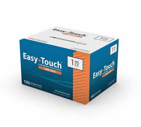 EasyTouch 1ML Luer-Lock Syringe Barrel Only (100 per box)